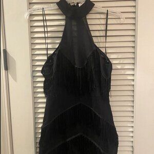 Black Tassle Fringe Dress